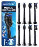 Active Charcoal Medium Toothbrush Heads for Philips Sonicare - HX9058mb Replacement - 8 Pack for Natural Cleaning - Buy Online on GoSupps.com