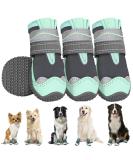 Buy Slowton Waterproof Dog Shoes - Non-Slip Paw Protection Boots for Small & Medium Dogs - 4 Pack Reflective Velcro Fasteners - Winter Green Size 6 (Width 6.5 cm) - Buy Online on GoSupps.com