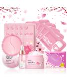 Cherry Blossom Skin Care Set - Complete Skincare Kits for Women & Girls | Japanese Skincare Gift Set with Serum Face Cream and Masks - Buy Online on GoSupps.com
