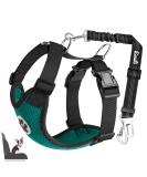 Eyin Dog Harness with Seat Belt for Car - Adjustable & Breathable 2 Carabin Hooks - Child Safety Seat or Trunk - Green XS - Buy Online on GoSupps.com