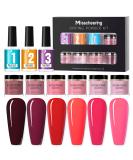 Dipping Powder Nail Set - Roseflower 6 Nude Colors & Red Purple | DIY Manicure Kit | Long-lasting 3 Weeks - Buy Online on GoSupps.com