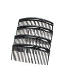 4 Pack of Large 9cm Plain French Side Hair Combs Slides Grips Clips Hair Accessories for Women Girls by Glitz4Girlz (Black) - Buy Online on GoSupps.com
