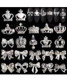 Colorful Butterfly Nail Rhinestones & 3D Silver Bows Set - Manicure Decoration Supplies for Women & Girls - Buy Online on GoSupps.com