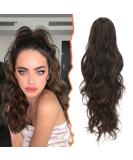 BARSDAR 20'' Black Ombre Mix Medium Chestnut Brown Claw Clip Ponytail Extension - Synthetic Long Wavy Hair Extension for Women - Daily Use - Pack of 1 - Buy Online on GoSupps.com