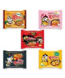 Samyang Buldak Korean Top Spicy Ramen Assorted Noodle Mix Challenge - Carbonara Curry Cheese Original & 2X (Pack of 5) HALAL - Buy Online on GoSupps.com