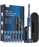 Sonic Electric Toothbrush for Adults and Kids - Sonic Toothbrushes with 8 Tooth Brush Replacement Head and 5 Brushing Modes 120 Days of Use with 3-Hour Fast Charge 2 Minute Smart Timer Blue 1 count (Pack of 1) - Buy Online on GoSupps.com