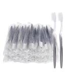 Grey Handle Disposable Toothbrushes - Individually Packaged for Travel, Hotel & Homeless - 50 Pack - Buy Online on GoSupps.com