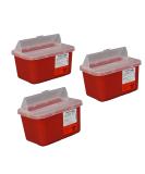 Oakridge One Gallon Sharps Containers with Pop up Lid (3 Pack) - Buy Online on GoSupps.com