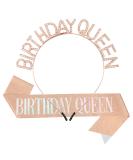 Rose Gold Birthday Queen Set - Tiara, Crown & Sash | Happy Birthday Accessories - Buy Online on GoSupps.com