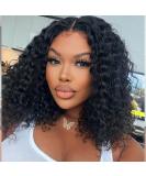 VEGALILY 12 Curly Human Hair Wig for Black Women - 100% Brazilian Bob Wig with Middle Part Lace - Buy Online on GoSupps.com