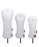 YuEagleSky USA Flag Golf Head Covers Set for Driver, Fairway, #3#5 Hybrid - Men Women (Black/White) - 1/3/H - Buy Online on GoSupps.com