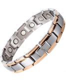 Titanium Magnetic Therapy Bracelet for Arthritis Relief - Men's and Women's Magnetic Bracelet for Pain Relief - Silver and Rose Gold - Buy Online on GoSupps.com