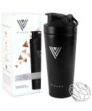 Vinchu Stainless Steel Blender Shaker Bottle - Triple-Wall Insulation for Cold Protein Shakes (Black) - Buy Online on GoSupps.com
