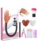 LIONVISON Flexible Nail Practice Hand Kit - Movable Mannequin Hand with 300PCS Nail Tips, File, Brush and Clipper - Buy Online on GoSupps.com