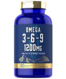 Carlyle Omega 3-6-9 1200mg Softgels | Triple Omega Fish Flaxseed & Borage Oil Supplement | Non-GMO & Gluten Free | 180 Capsules for Heart & Joint Health - Buy Online on GoSupps.com