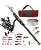 BlueFire Fishing Rod Kit - Carbon Fiber Telescopic Pole and Reel Combo for Beginner Adults - Spinning Reel, Line, Lure, Hooks, and Bag - Saltwater/Freshwater Gear Set (2.1M) - Buy Online on GoSupps.com