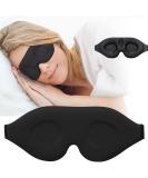 3D Sleep Mask - Contoured Cup Night Blindfold for Women Men - Luxury Light Blocking Eye Cover - Adjustable Strap for Travel, Nap, Meditation - Black - Buy Online on GoSupps.com