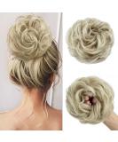 Premium Ash Blonde to White Blonde Synthetic Hair Extensions - Tess Hair Part with Rubber Band (55g) for Large Buns - Perfect Hair Tie for Women & Girls - Buy Online on GoSupps.com