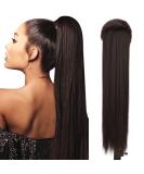 Buy Dark Brown 70cm Clip-in Ponytail Extensions | Natural Hair Wrap Around Hairpiece - Perfect for Braid & Magic Style - Buy Online on GoSupps.com