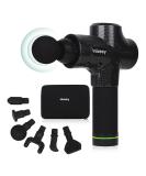 Niceey Massage Gun - 30 Speed Percussion Device for Muscle Relief | Massage Mat & 6 Heads for Shoulder & Back Relaxation - Black - Buy Online on GoSupps.com