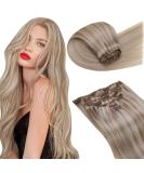 Premium Laavoo Clip-In Extensions | Real Remy Hair - Ash Blonde Highlights | 70g 5-Piece Set #18/613 | Perfect for Effortless Volume - Buy Online on GoSupps.com