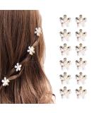 Mini Flower Pearl Hair Claw Clips (12 Pieces) - Decorative Hair Accessories for Women and Girls - Buy Online on GoSupps.com