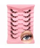 7 Pairs 3D Clear Band Cat Eye False Eyelashes | Fluffy Volume Curly Faux Mink Makeup - Reusable ZFD08 - Buy Online on GoSupps.com