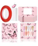 35 Pcs Empty Press on Nails Packaging Box Set - Pink | Includes White Background Papers & Double Sided Tape | Ideal for Nail Business - Buy Online on GoSupps.com