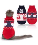 Ranypet Christmas Cat & Dog Sweater - Cozy 2-Pack Knitted Pet Apparel for Kittens & Small Dogs - Buy Online on GoSupps.com