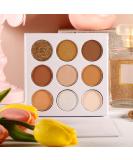 Ecofavor 9-Color Brown Eyeshadow Palette - Natural Matte, Shimmer, Glitter | Highly Pigmented, Waterproof | Easy to Blend Naked Earth Tones Makeup Palette - Buy Online on GoSupps.com