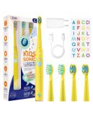 Seago Electric Toothbrush for Kids 3+ Rechargeable Extra Soft Bristles 5 Cleaning Modes - Bright Yellow - Buy Online on GoSupps.com