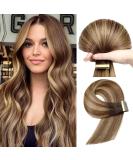 YDDM Tape-In Hair Extensions | 20 Pcs Real Hair | 18 (45cm) Brown to Light Brown & Blonde | Invisible Tape Extensions - 40g - Buy Online on GoSupps.com