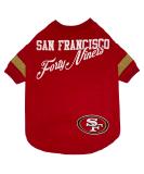San Francisco 49ers NFL Pet T-Shirt for Dogs & Cats - Small | Football Dog Shirt for Fans | Fashionable Stripe Design | Durable & Cute Sports Tee - Buy Online on GoSupps.com