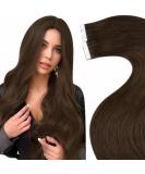 Shop Laavoo Tape-In Extensions - 70cm Real Human Hair Dark Brown #4 20PCs - Premium Invisible Tape Extensions for Effortless Volume - Buy Online on GoSupps.com