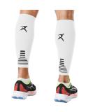 Rymora Calf Compression Sleeves - Unisex Leg Support for Pain Relief and Shin Splints - White (One Pair) - Buy Online on GoSupps.com