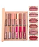 Amzfly 12-Piece Nude Matte Liquid Lipstick Set for Long-Lasting, Waterproof Women's Makeup - Buy Online on GoSupps.com