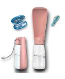 NEW 3 Series Modern Foldable 550ml Dog Drinking Bottle Gift Set - Leak-Proof Portable Includes Toothbrush & Pipe - Premium On-the-Go Solution for Dogs - Pink - Buy Online on GoSupps.com