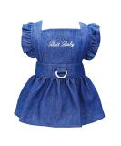 Dog Dress Puppy Luxury Skirt Dog Clothes Princess Dresses Wedding Evening Dress Tutu Skirt Denim Skirt for Small Dog Girl Navy Blue L Large Navy Blue - Buy Online on GoSupps.com