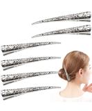 DonLeeving Duckbill Hair Clips - 6pcs Hollow Metal Non-Slip Alligator Clips (Silver Tone) for Effortless Styling - Buy Online on GoSupps.com