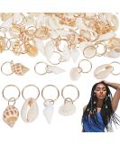 Pligreat 60-Piece Mussel Dreadlocks Hair Rings | Vintage Braids Jewelry for Men & Women | Beach Style Hair Charms & Dreadlock Accessories - Buy Online on GoSupps.com