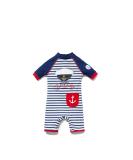 BONVERANO Baby Boys Sunsuit UPF 50+ with Zipper & Sun Hat | 2-3 Years | Stripe - Buy Online on GoSupps.com