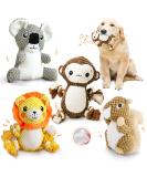 Interactive Plush Dog Toys - 4 Pack Awoof Squeaky Chewing Bones for Small & Medium Dogs | Durable Cotton Fabric - Buy Online on GoSupps.com