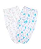Vicloon Baby Swaddle Wrap Set - Organic Cotton Blanket for Newborns 0-3 Months (7-14lbs) - Blue (2 pcs) - Buy Online on GoSupps.com