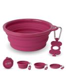 Bonza Extra Large Collapsible Dog Bowl 1500ml - Portable Travel Essential Sturdy Rim & Carabiner - Perfect for Camping & Outdoor Adventures - Pink X-Large Dog Accessories - Buy Online on GoSupps.com