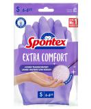 Spontex Extra Comfort Premium Household Gloves - Soft Lining Washable at 30 C Size S (1 Pair) - Ideal for All Cleaning Tasks - Purple - Buy Online on GoSupps.com