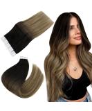 Easyouth Ombre Tape in Human Hair Extensions Black/Brown/Honey Blonde 24 Inch 50g 20Pcs - Buy Online on GoSupps.com
