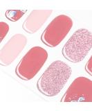 Danni & Toni Half Hardened Gel Nail Foils - Pink Sands Glitter Glossy Nail Set | Self-Adhesive UV Gel Nail Wraps - 28 Stickers - Buy Online on GoSupps.com