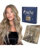 Buy FSHINE Blonde Human Hair Clip-In Extensions - Ash Brown & Platinum Highlights 120g 7PCS 40cm Seamless Clips - Buy Online on GoSupps.com