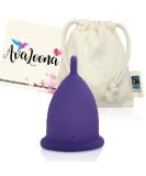 AvaloonA Menstrual Cup - Small Purple | Made in Germany | Fairtrade Organic Cotton Bags | Hygienic Sustainable Vegan & Anti-Allergen - Buy Online on GoSupps.com