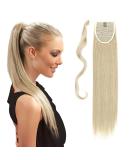 Pference Extensions: 58cm Clip-in Ponytail Extensions - Real Hair Braid Art in Smooth Ash Blonde & Bleach Blonde Mix - Buy Online on GoSupps.com